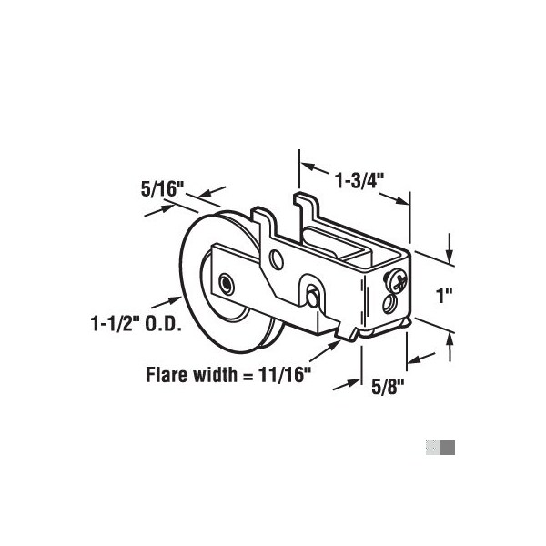 Prime-Line 1-1/2 in. Steel Ball Bearing Sliding Door Roller Assembly, for Ador and Hilite (Single Pack) - D 1685
