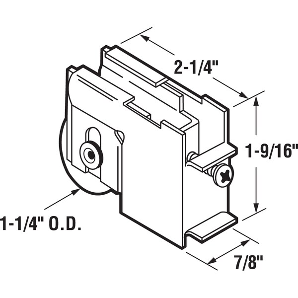 Prime-Line 1-1/4 in. Steel Ball Bearing Sliding Door Roller Assembly, Peachtree - D 1611