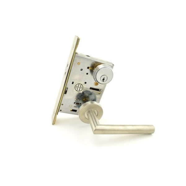 Trimco Right HFrankfurt Mortise Barn Door Latchset Privacy Cylinder Satin SS - 1074-2-RH-ST002.630