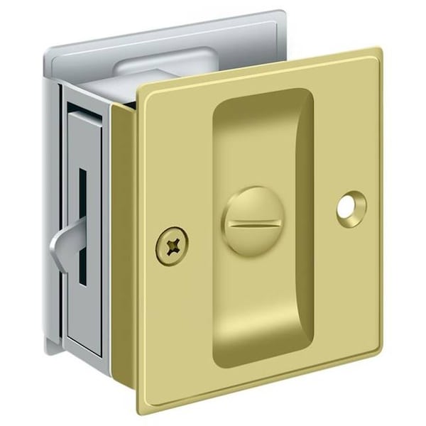 Deltana Pocket Lock, 2-1/2" X 2-3/4" Privacy Bright Brass By Bright Chrome - SDL25U3/26