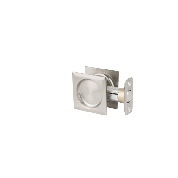 Kwikset Square Passage Pocket Door Lock Satin Nickel Finish - 334SQT-15