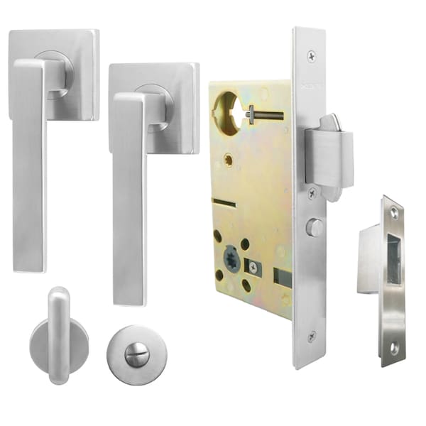 Inox 9640 Sliding Door Privacy 345 Tokyo 2-3/4" Backset 32D LH - XGS345-PD9640-32D-LH