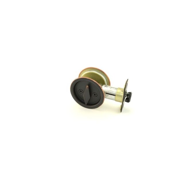 Kwikset Round Privacy Pocket Door Lock Venetian Bronze Finish - 335-11P