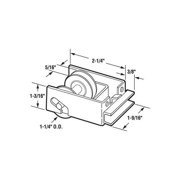Prime-Line 1-1/4 in. Nylon Ball Bearing Sliding Door Dual Roller Assembly, for Ador and Hilite (Single Pack) - D 1547