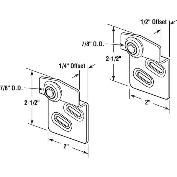 Prime-Line Sliding Closet Door Roller Kit, 7/8 in. Wheel Diameter, Convex (Round) - N 7537