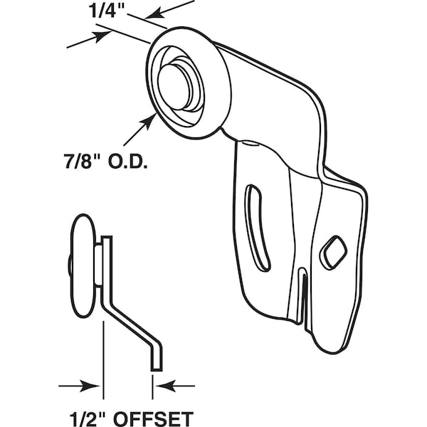 Prime-Line Prime-Line 7/8 in. D X 1/4 in. L Nylon/Steel Roller Assembly 2 pk - 16257-B