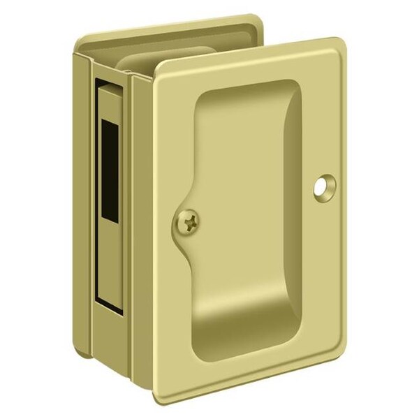 Deltana Hd Pocket Lock, Adj, 3-1/4" X 2 1/4" Sliding Door Rcvr Bright Brass - SDAR325U3