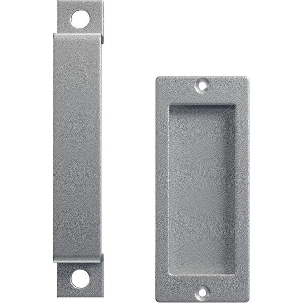 Ekena Millwork 7" Pull Handle & 6" Flush Pull for 2 1/4" Doors, Silver Metallic - GB6001PP5076SM
