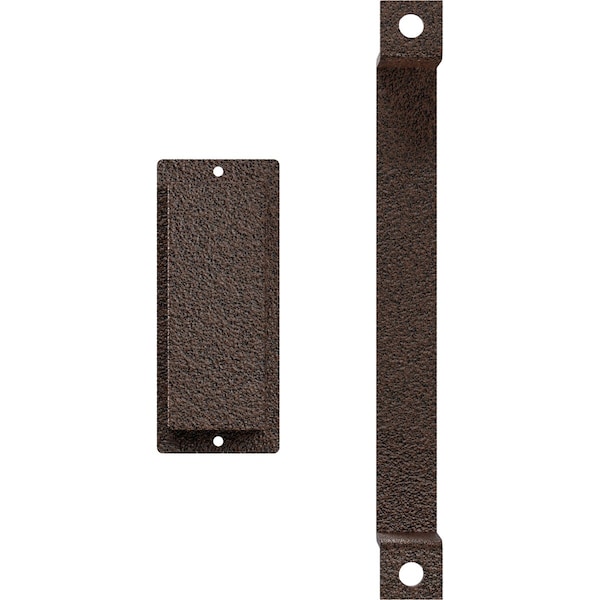 Ekena Millwork 11" Pull Handle & 6" Flush Pull for 1 3/4" Doors, Copper Vein - GB6001PP4116CV