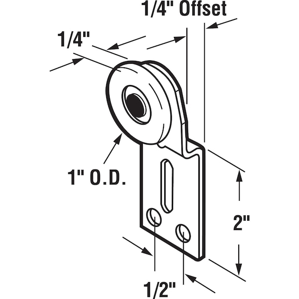 Prime-Line Prime-Line 1 in. D X 1/4 in. L Mill Nylon/Steel Wardrobe Door Roller Assembly 2 pk - 16210-F