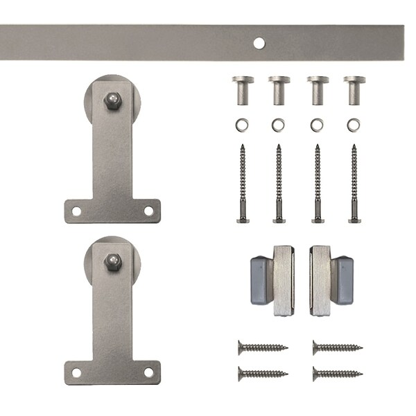 Quiet Glide Soft Close 60" Satin Nickel Front Mini Single Barn Door Hardware - NT.1310.04.SN-60-SC