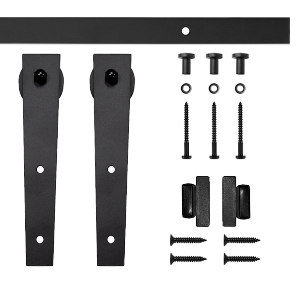 Quiet Glide Soft Close 48" Black Wedge Mini Single Barn Door Hardware - NT.1310.02.08-48-SC