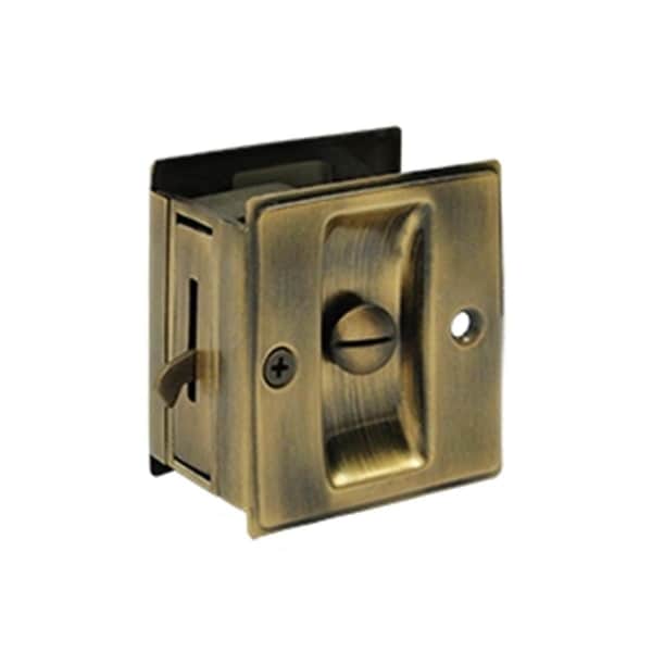 Dendesigns 2.5 x 2.75 in. Privacy Pocket Lock, Antique - DE947255