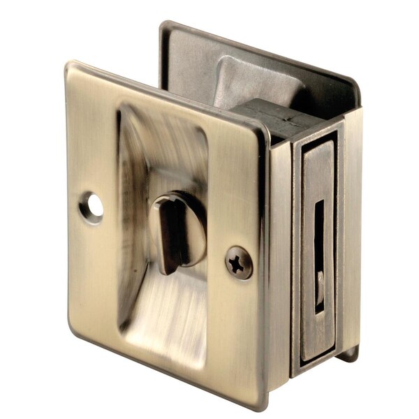 Keen Antique Brass Pocket Door Privacy Lock - KE337971
