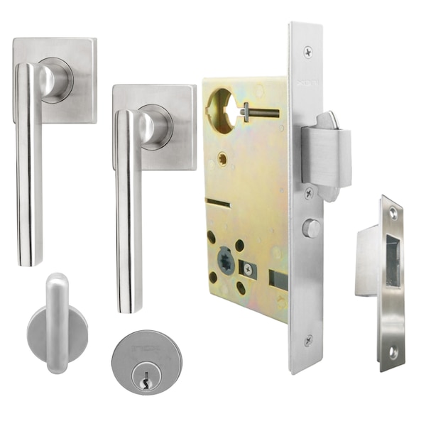 Inox 9650 Sliding Door Entry 243 Sunrise 2-3/4" Backset 32D RH - XGS243-PD9653-32D-RH