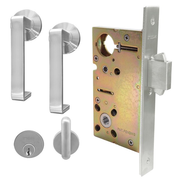 Inox 9550 Sliding Door Entry 346 Osaka 2-1/2" Backset 32D LH - XGT346-PD9550A-32D-LH
