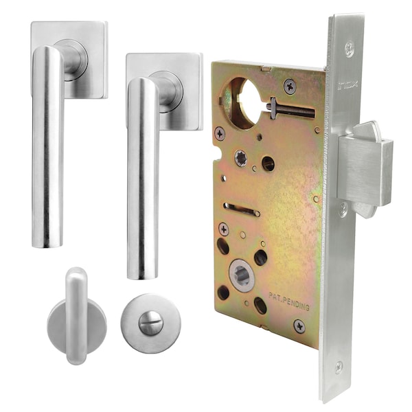 Inox 9540 Sliding Door Privacy 205 Frankfurt 2-3/4" Backset 32D RH - XGS205-PD9540-32D-RH