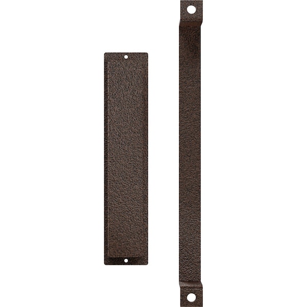 Ekena Millwork 16" Pull Handle & 12" Flush Pull for 1 3/8" Doors, Copper Vein - GB6001PP3161CV