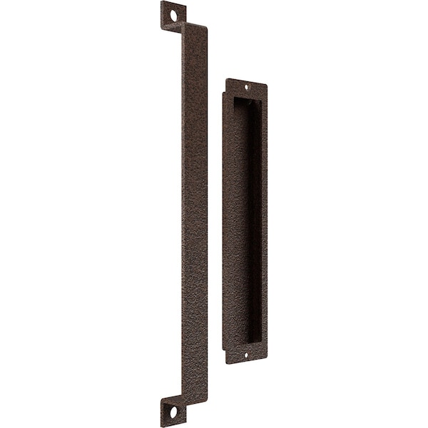 Ekena Millwork 16" Pull Handle & 12" Flush Pull for 1 3/8" Doors, Copper Vein - GB6001PP3161CV