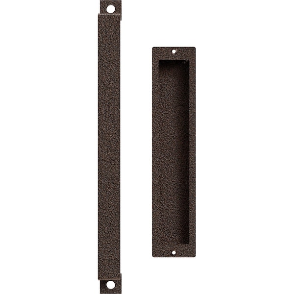 Ekena Millwork 16" Pull Handle & 12" Flush Pull for 1 3/8" Doors, Copper Vein - GB6001PP3161CV