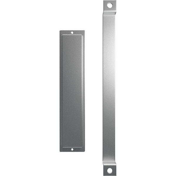 Ekena Millwork 16" Pull Handle & 12" Flush Pull for 1 3/8" Doors, Silver Metallic - GB6001PP31612SM