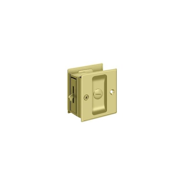 Deltana Pocket Lock, 2-1/2" X 2-3/4" Privacy Bright Brass - SDL25U3