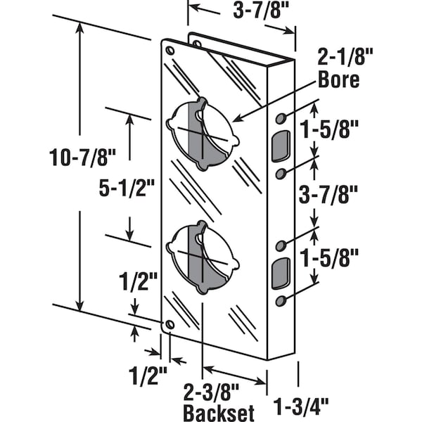 Prime-Line Prime-Line 10.875 in. H X 3.875 in. L Brushed Stainless Steel Stainless Steel Door Guard - U 10539