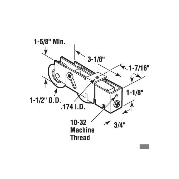 Prime-Line 1-1/2 in. Steel Ball Bearing Sliding Door Tandem Roller Assembly (Single Pack) - D 1984