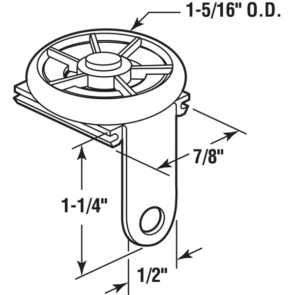 Prime-Line Sliding Door Top Guide, Single Wheel, Peachtree and Citation 3 (Single Pack) - D 1803