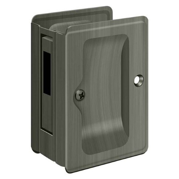 Deltana Hd Pocket Lock, Adj, 3-1/4" X 2 1/4" Sliding Door Rcvr Antique Nickel - SDAR325U15A