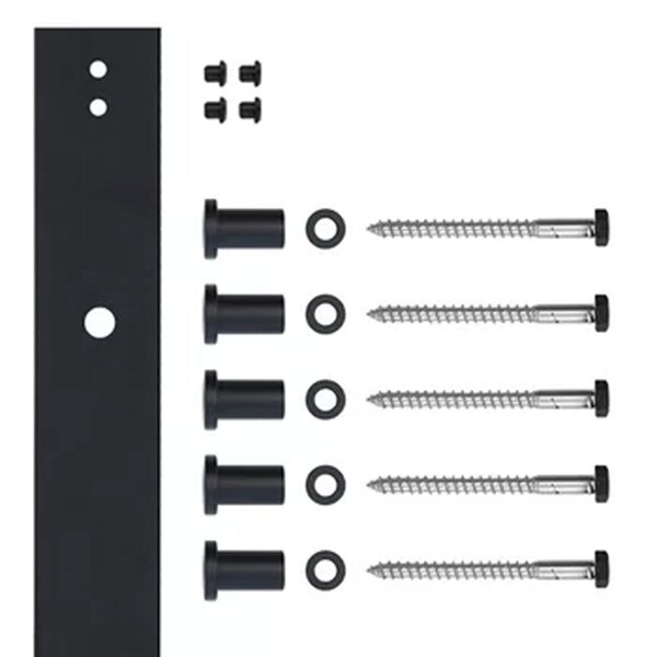 Quiet Glide Black 78-3/4 in. Flat Rail with 450 mm Hole Spacing Mounting Brackets - NT.1421.08