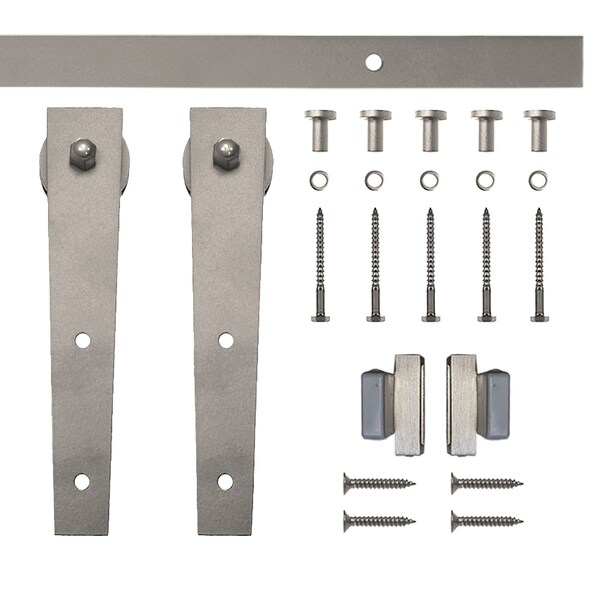 Quiet Glide Soft Close 72" Satin Nickel Wedge Mini Single Barn Door Hardware - NT.1310.02.SN-72-SC