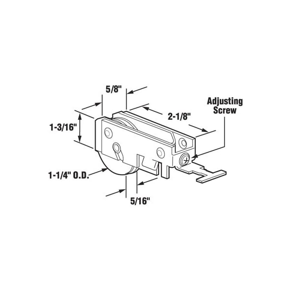 Prime-Line 1-1/4 in. Nylon Ball Bearing, K-Tab Roller Assembly, for IWC (Single Pack) - D 1777