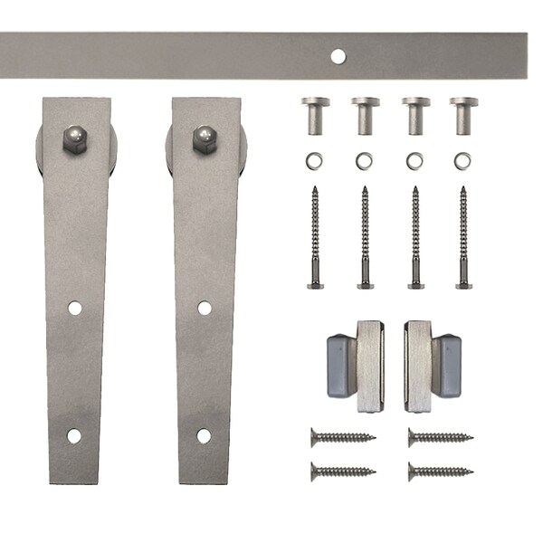 Quiet Glide Soft Close 60" Satin Nickel Wedge Mini Single Barn Door Hardware - NT.1310.02.SN-60-SC