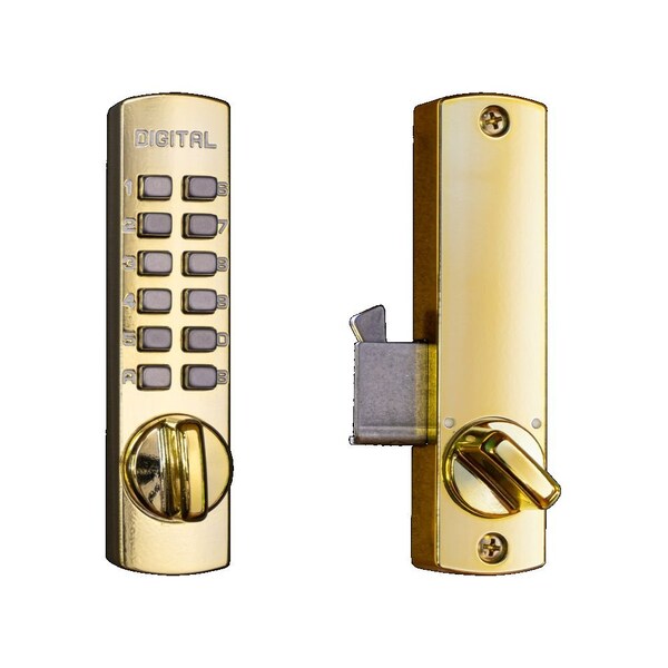 Lockey Usa Mechanical Keyless Sliding Patio Door Lock, C150, Bright Brass - C150BB