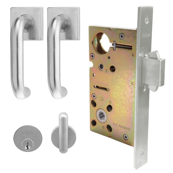 Inox 9550 Sliding Door Entry 202 Munich 2-1/2" Backset 32D LH - XGS202-PD9550A-32D-LH