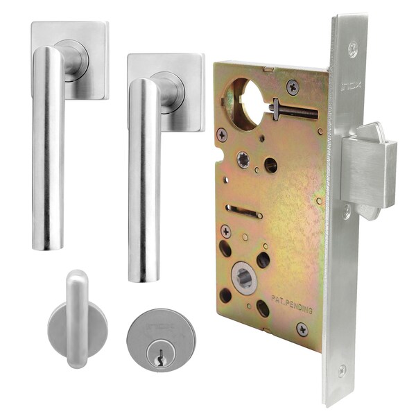 Inox 9550 Sliding Door Entry 205 Frankfurt 2-3/4" Backset 32D RH - XGS205-PD9550-32D-RH