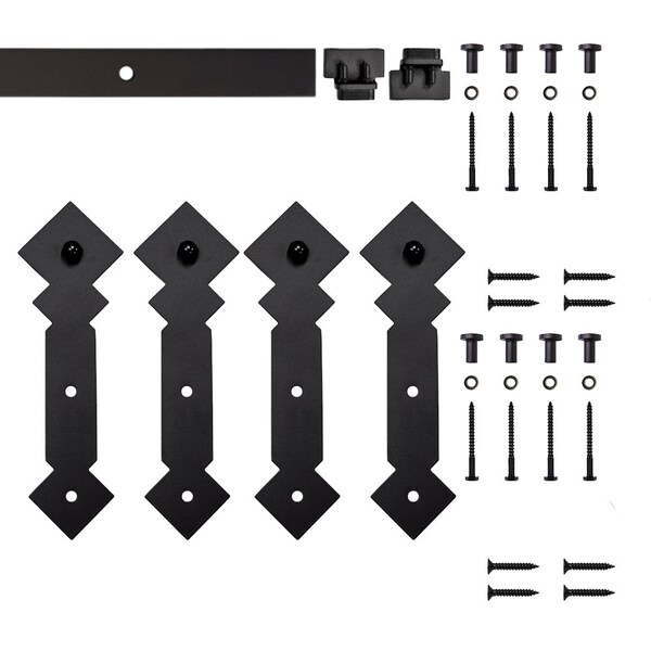 Quiet Glide Soft Close 60" Black Diamond Mini Double Barn Door Hardware - NT.1310.05.08-60-2-SC