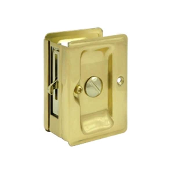 Dendesigns 3.25 x 2.25 in. Heavy Duty Adjustable Privacy Pocket Lock, Bright - DE2667240