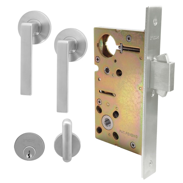 Inox 9550 Sliding Door Entry 345 Tokyo 2-3/4" Backset 32D RH - XGT345-PD9550-32D-RH