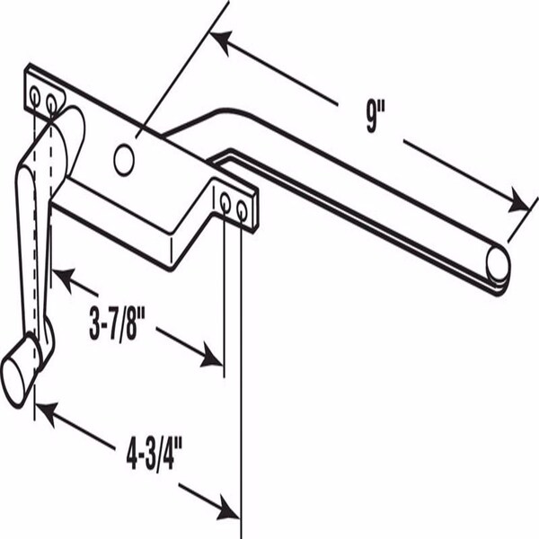 Prime-Line Prime-Line Bronze Steel Left Single-Arm Casement Window Operator For Steel Framed Windows - 17390-RB