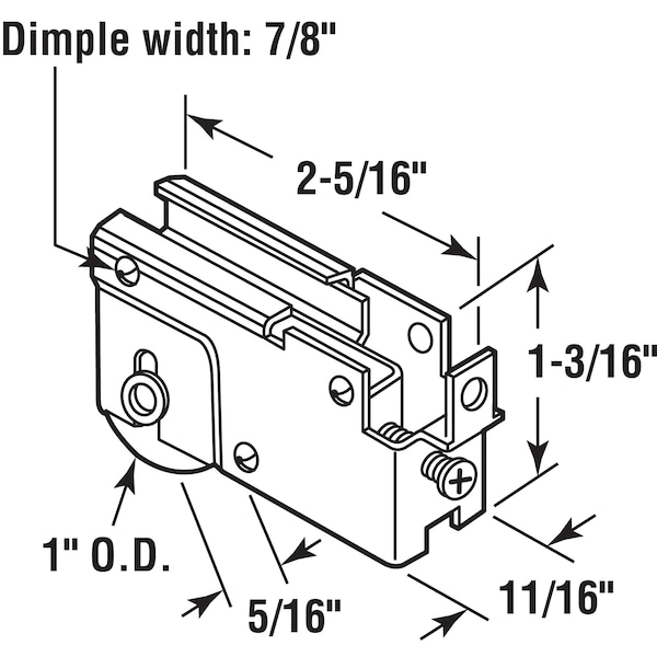 Prime-Line 1 in. Steel Ball Bearing Sliding Door Roller Assembly, Lupton (Single Pack) - D 1840