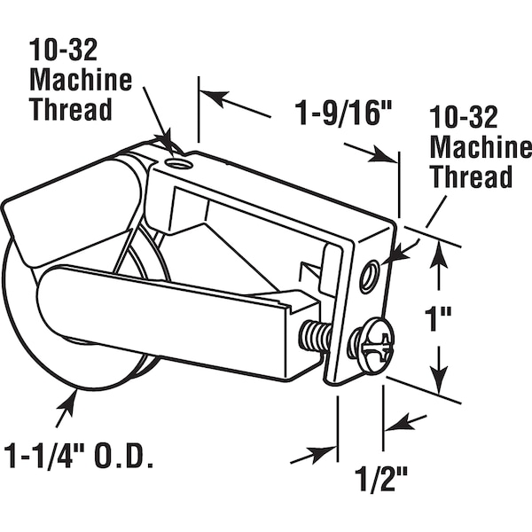 Prime-Line Single 1-1/4 in. Nylon Roller Assembly, Track Cleaner, Unique Back Housing Single Pack - D 1794