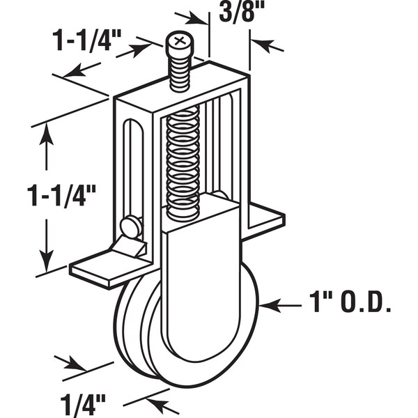 Prime-Line Prime-Line 1 in. D X 1/4 in. L Nylon Roller Assembly 2 pk - 11657