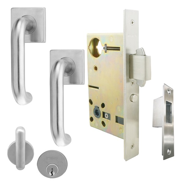 Inox 9650 Sliding Door Office 202 Munich 2-1/2" Backset 32D LH - XGS202-PD9650A-32D-LH