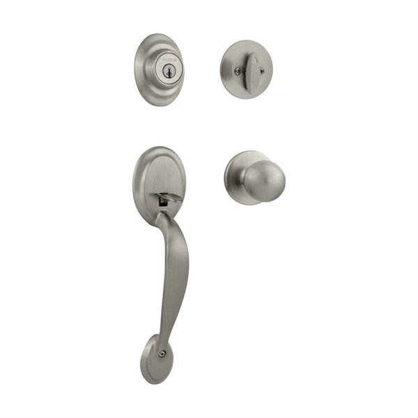 Kwikset Kwikset SmartKey Dakota/Polo Satin Nickel Entry Handleset KW1 1-3/4 in. - 96870-090