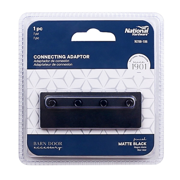 National Hardware National Hardware 3-1/8 in. L Matte Black Steel Sliding Door Hardware Connecting Adapter 1 pk - N700-106