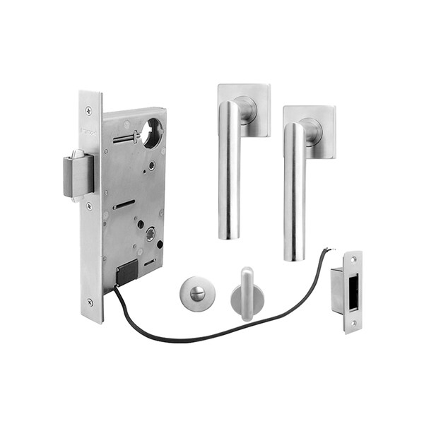 Inox 9740 Sliding Door Privacy 205 Frankfurt 2-1/2" Backset 32D RH - XGS205-PD9740A-32D-RH