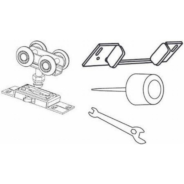 Nunc Patio Supplies Pocket Door Track Hardware Set, No. 405845 Satin Brass Tone - NU2667379