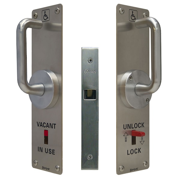 Richelieu CL100 Cavity Sliders Louey Pocket Door Handle, Privacy, Satin Chrome - CL100B3008